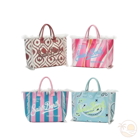 sacs de plage saint barth marron rose bleu turquoise