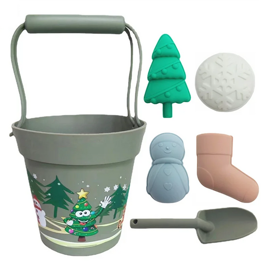 seau pelle plage noel vert