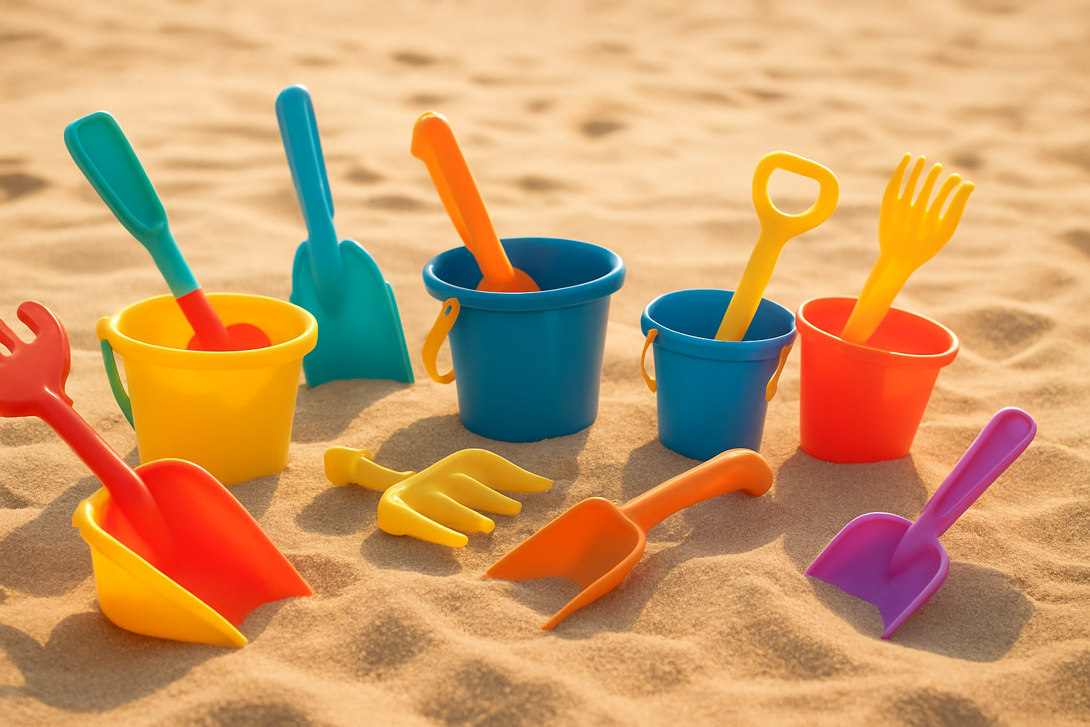 seaux de plage pelles de plage rateaux de plage sable