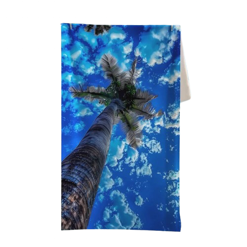 serviette de plage anti sable palmier ciel