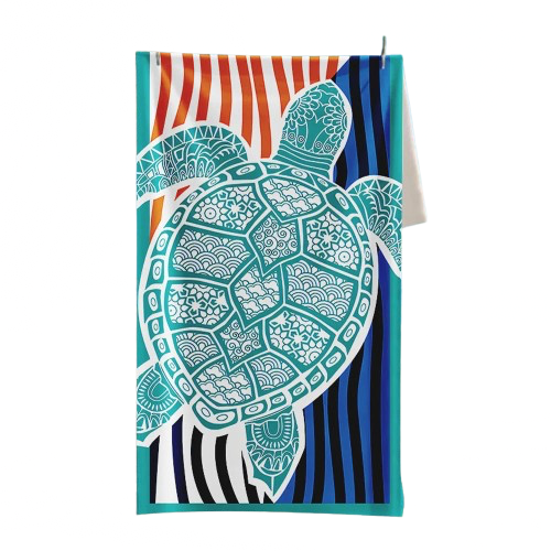 serviette de plage anti sable tortue bleue