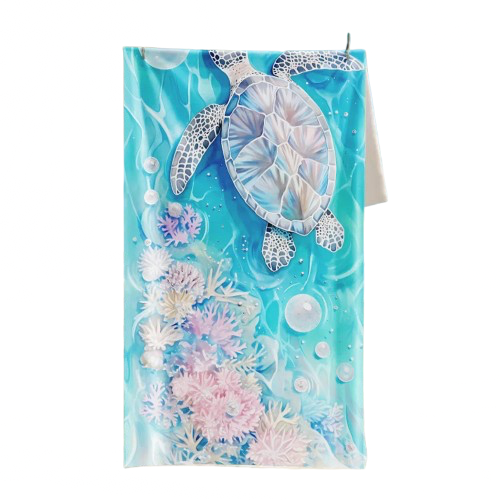 serviette de plage anti sable tortue cristal