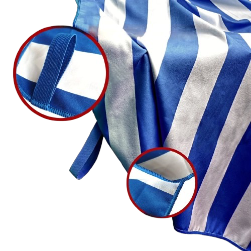 serviette de plage bleu zoom tissu