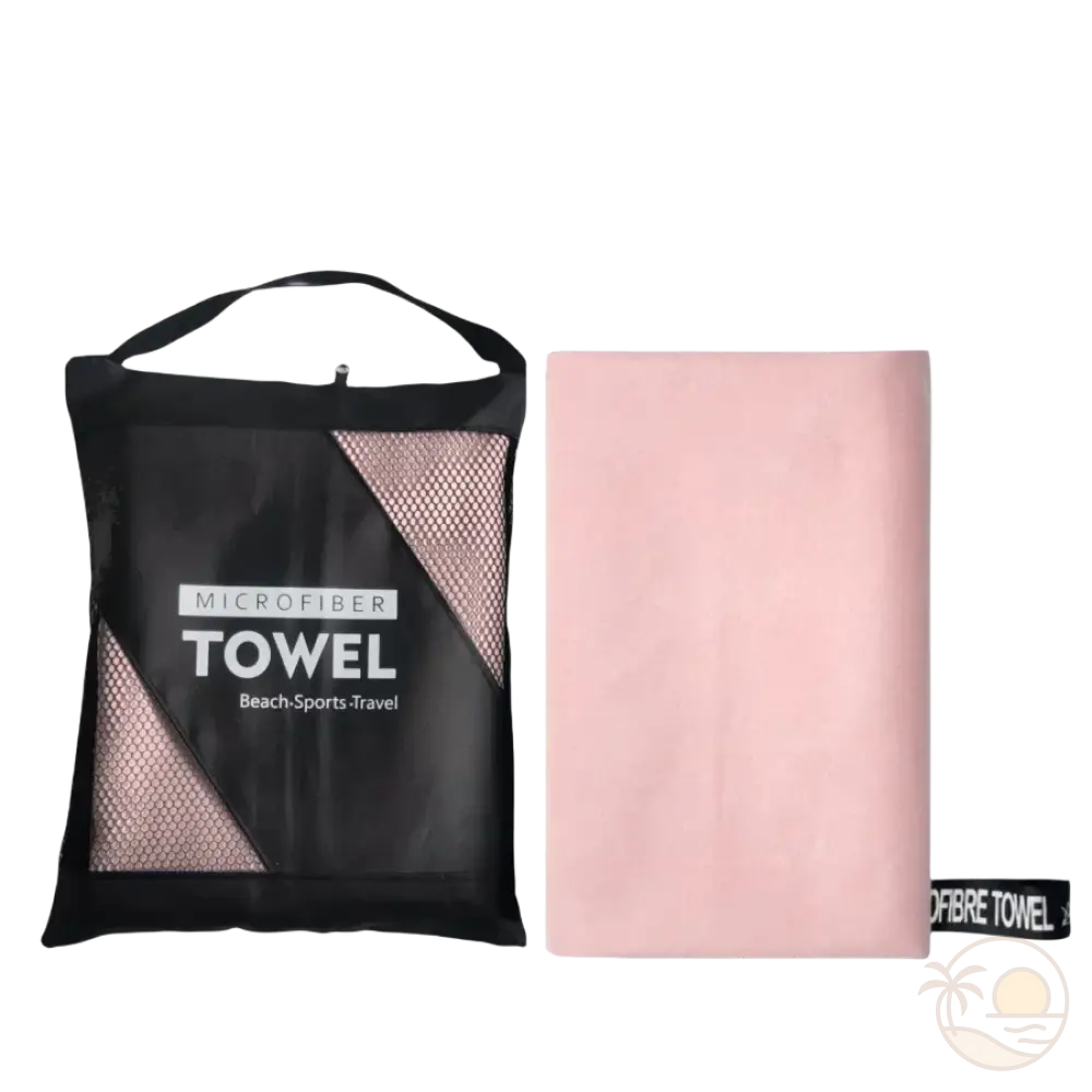serviette de plage en microfibre rose clair