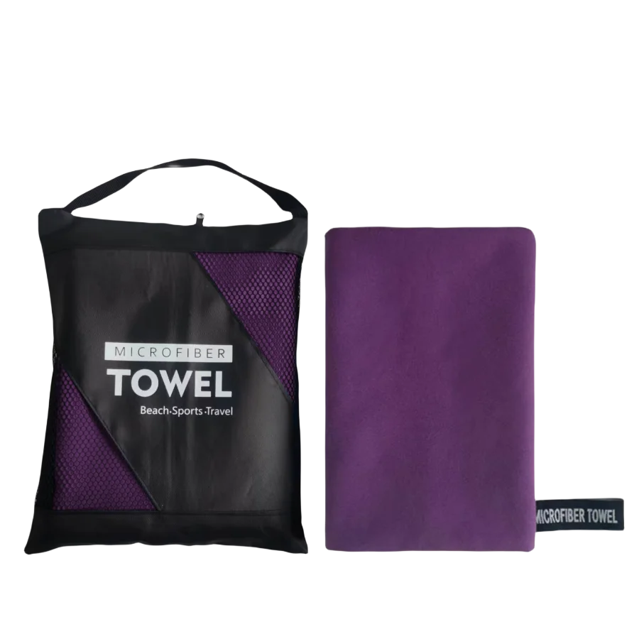 serviette de plage en microfibre violet