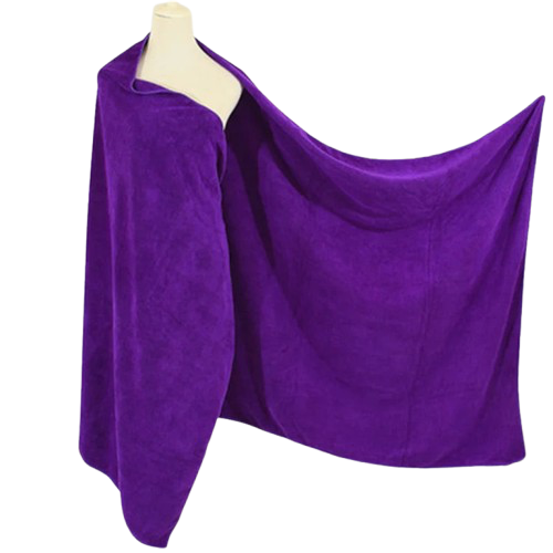 serviette de plage epaisse violet fonce
