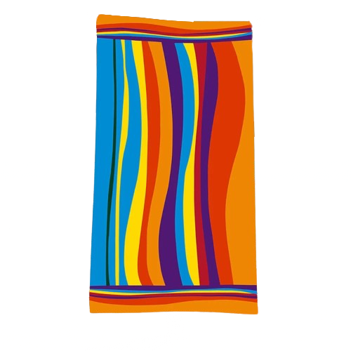 serviette de plage fine bleue orange