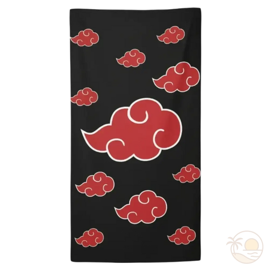 serviette de plage naruto akatsuki nuages rouges