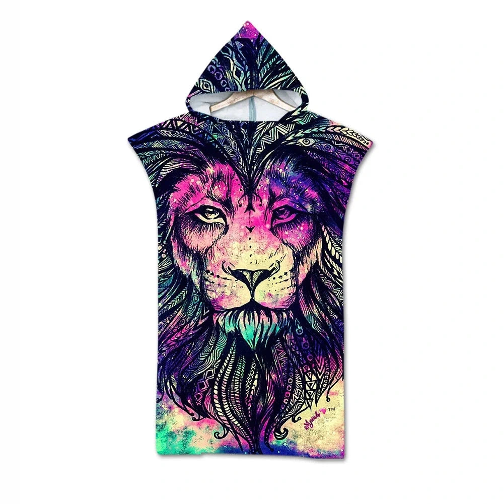 serviette de plage poncho lion