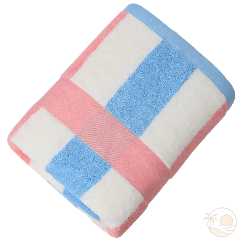 serviette de plage rayures rose