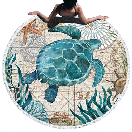 serviette de plage ronde tortue