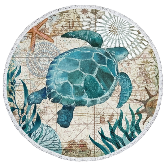 serviette de plage ronde tortue