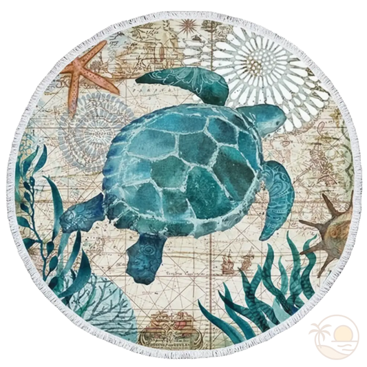 serviette de plage ronde tortue