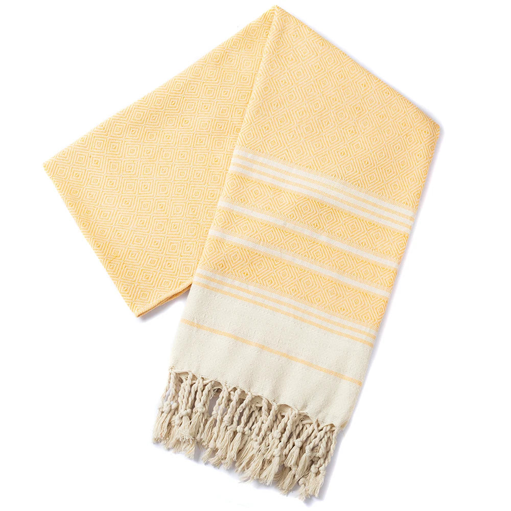serviette plage fouta jaune