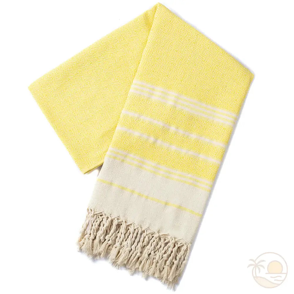 serviette plage fouta jaune clair