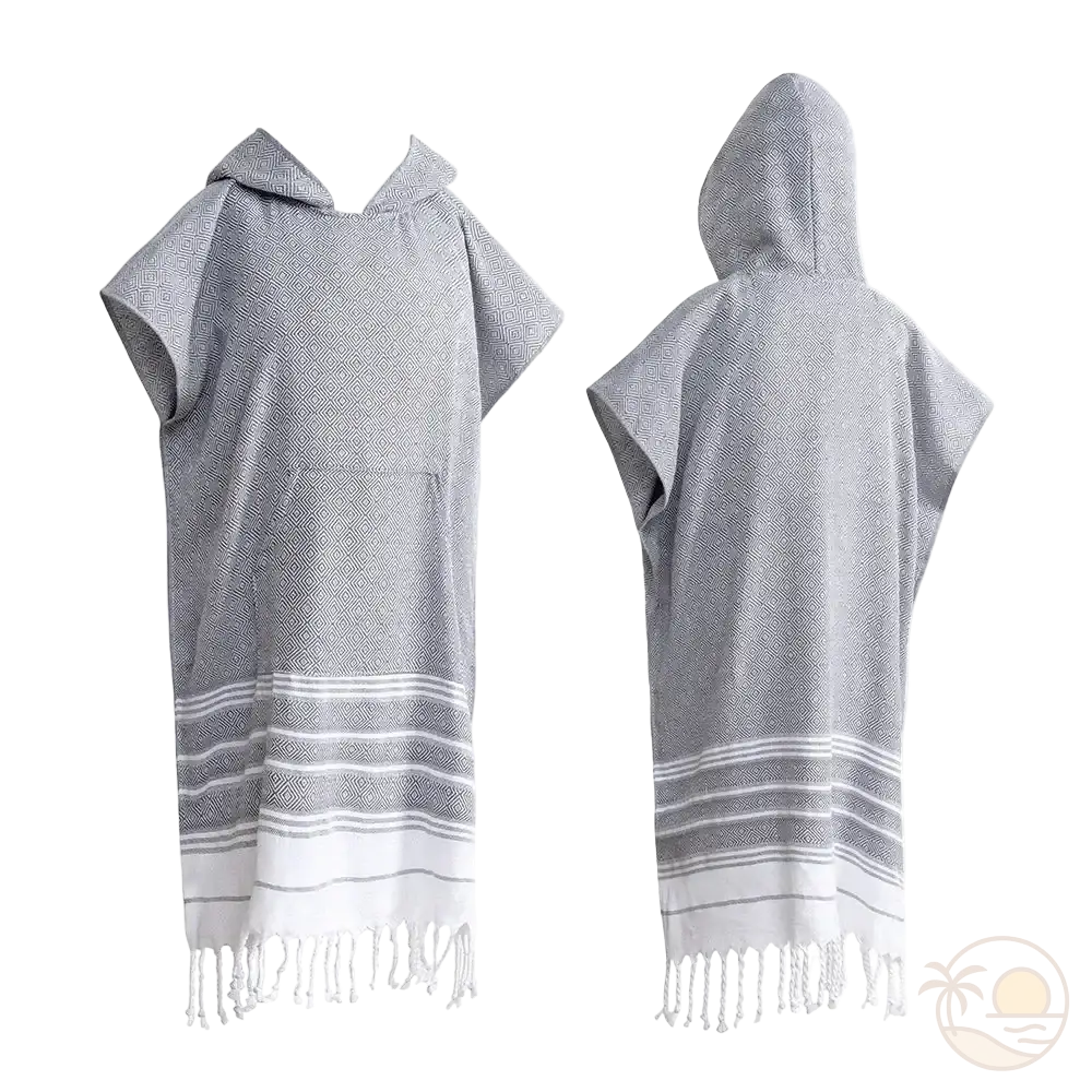 serviette poncho de plage noir
