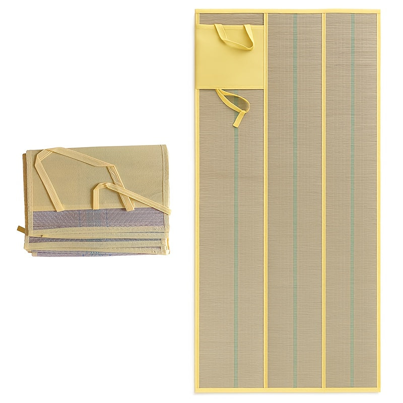 tapis de plage en paille sac jaune