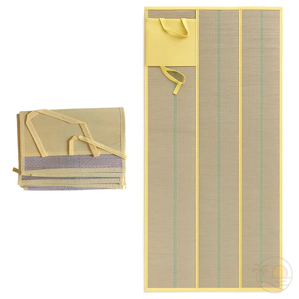 tapis de plage en paille sac jaune