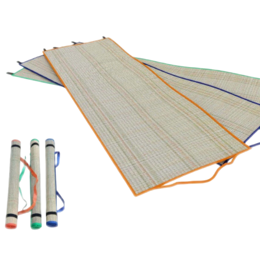 tapis de plage paille ouvert ferme