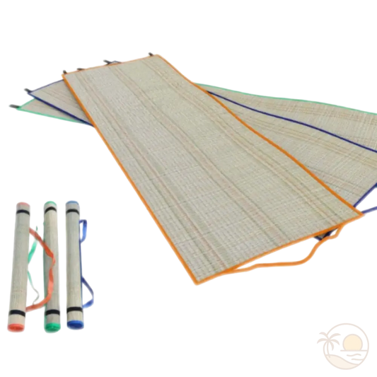 tapis de plage paille ouvert ferme