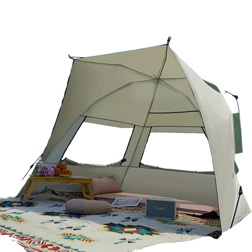 tente de plage adulte installee