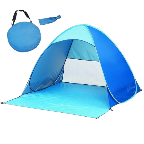 tente de plage pop up bleue housse