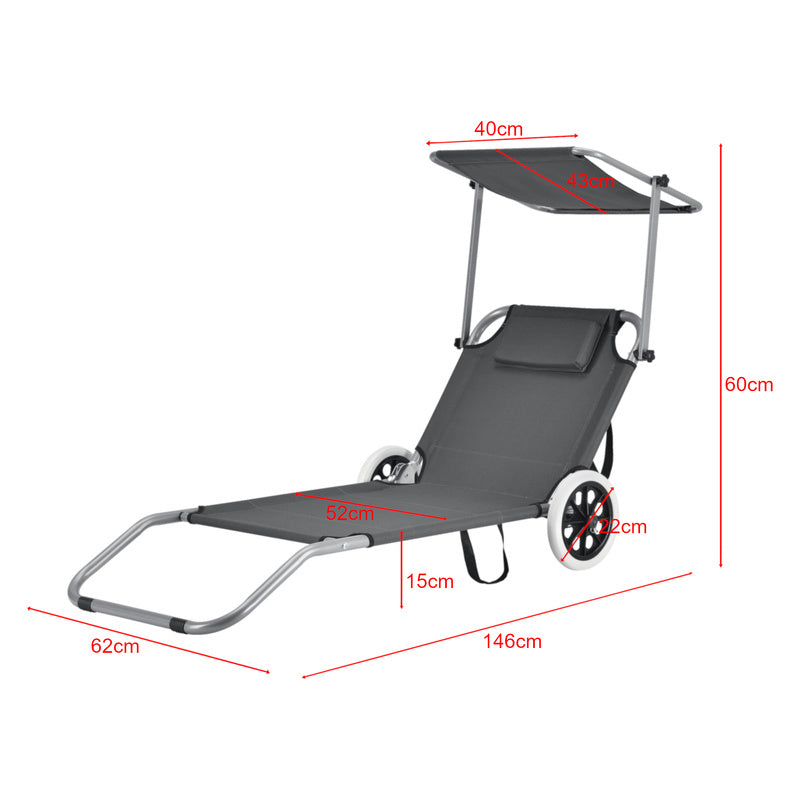 transat de plage a roulettes dimensions