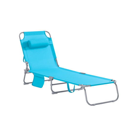transat pliable de plage bleu