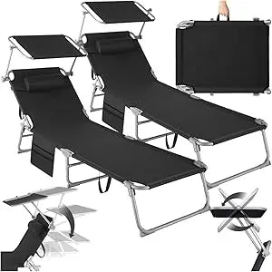 transats de plage noir