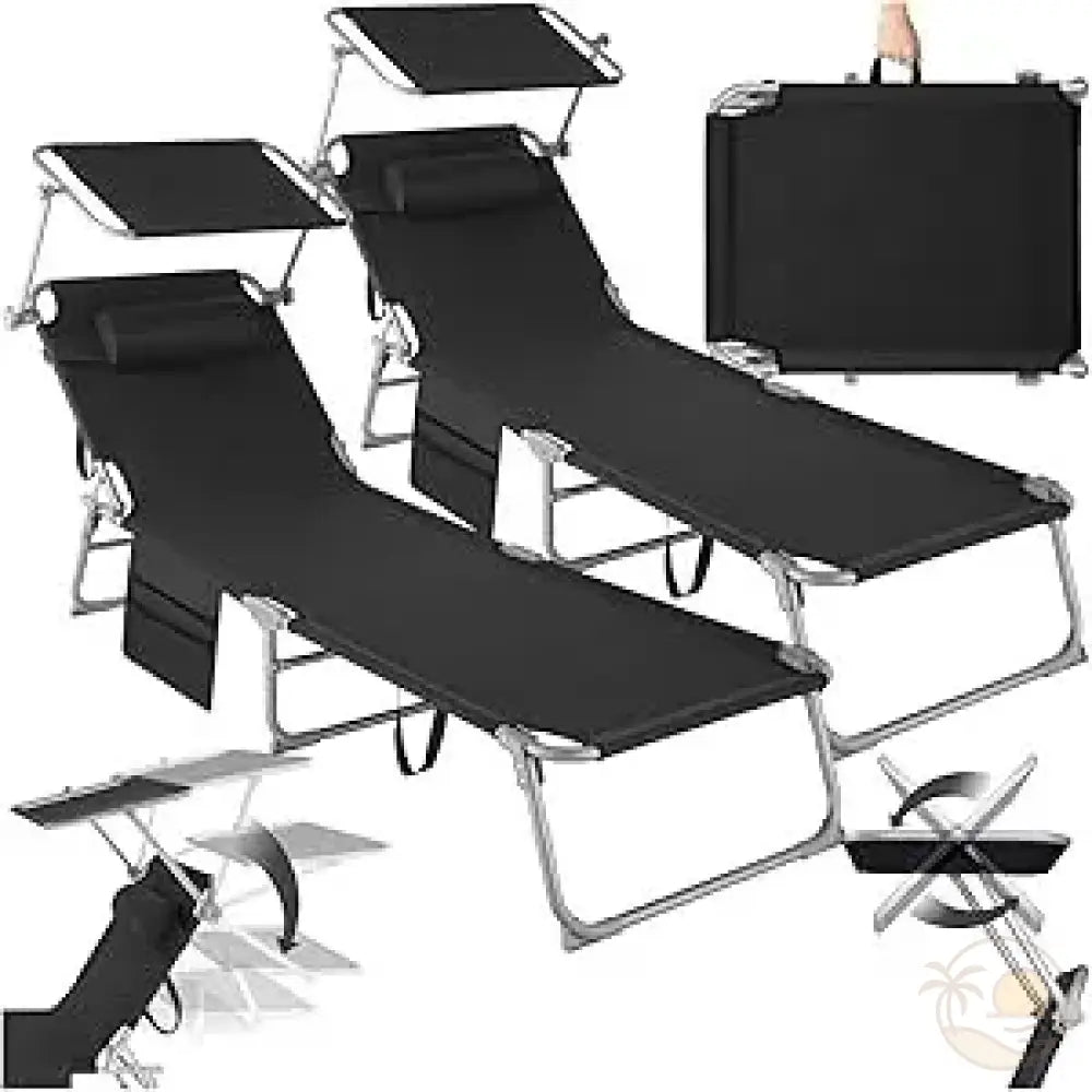 transats de plage noir