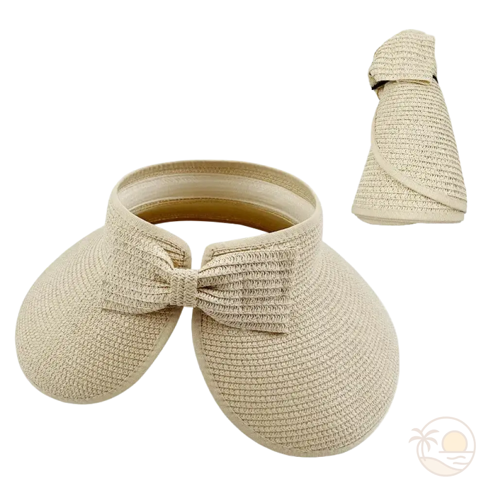 visiere pour femme beige ouverte pliee