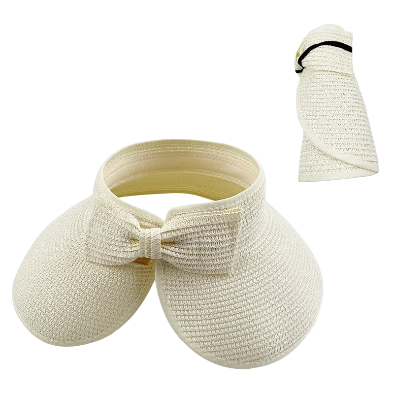 visiere pour femme ecru ouverte pliee