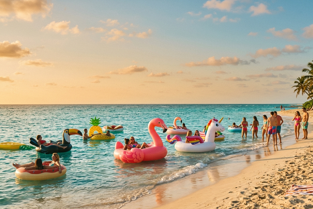 bouee flamant rose bouee toucan bouee licorne bouees gonflables plage sable mer