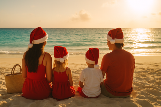 famille soleil mer sable noel bonnet