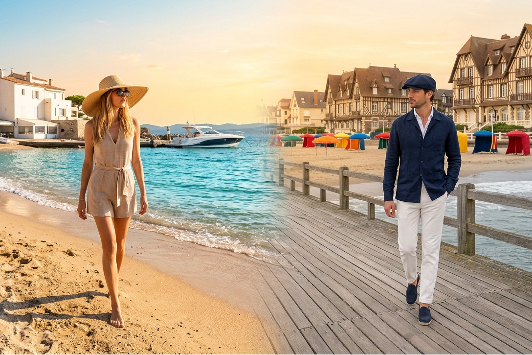 femme capeline saint tropez homme casquette deauville