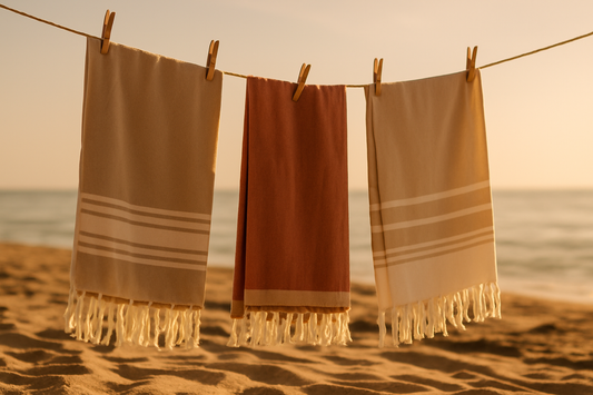 fouta de plage sechage soleil mer sable