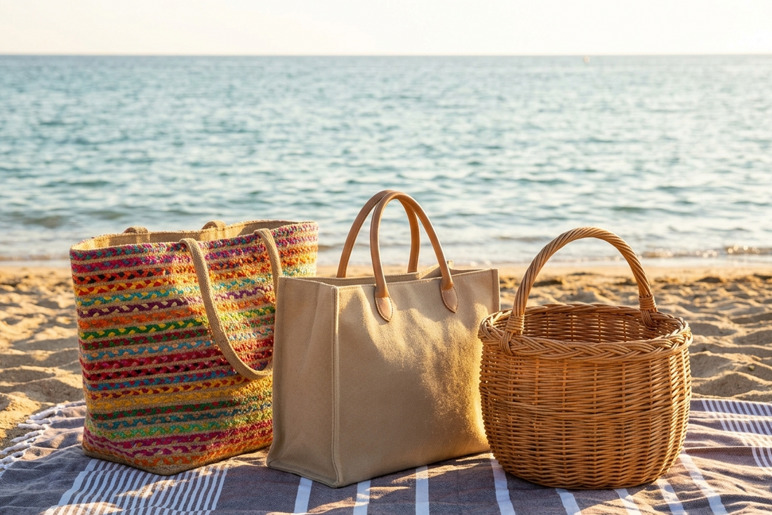 panier de plage sac de plage cabas de plage sable mer fouta