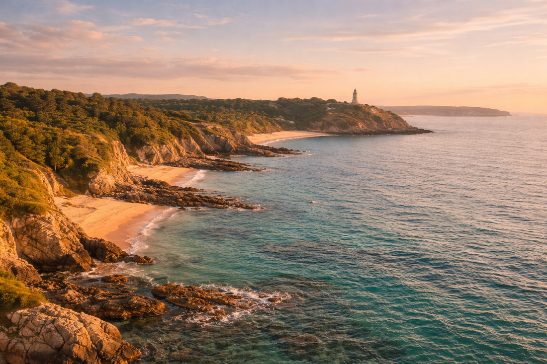 plage francaise phare breton mer sable falaises