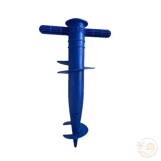 ancrage parasol de plage bleu