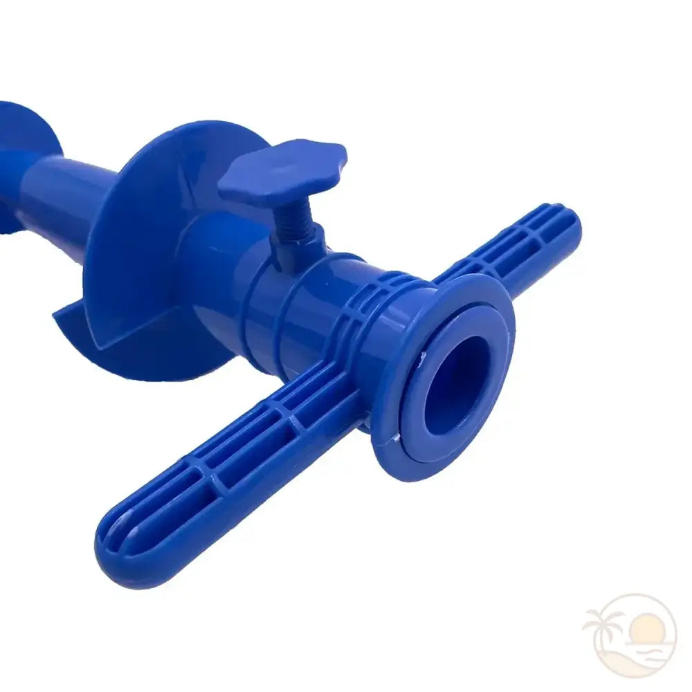 ancrage parasol de plage bleu zoom