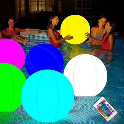 ballon de plage avec led famille piscine