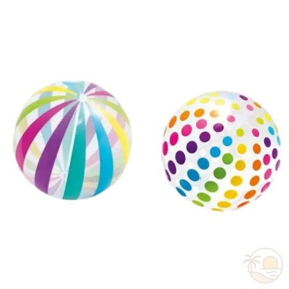 ballon de plage multicolore rayures pois