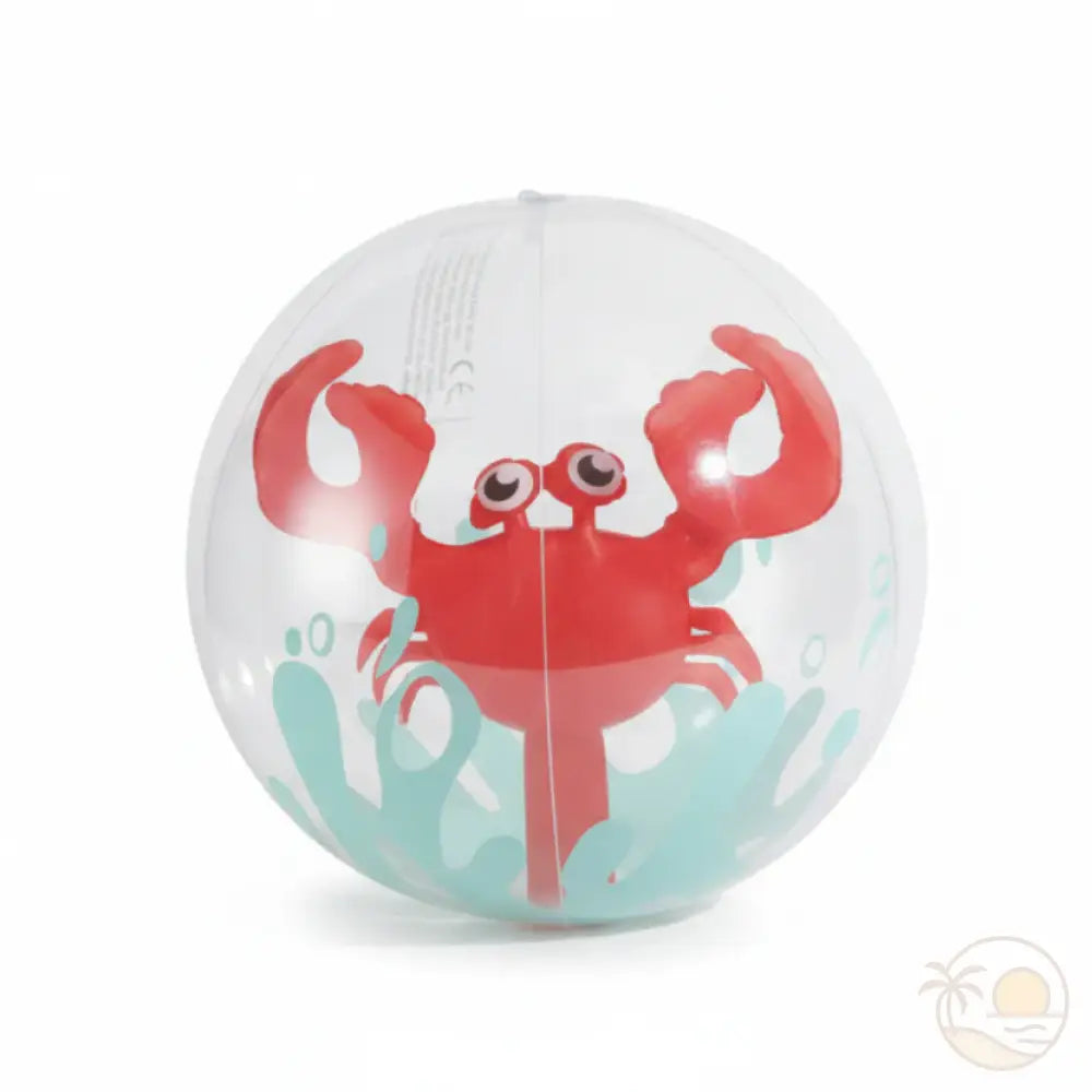 ballon de plage transparent crabe