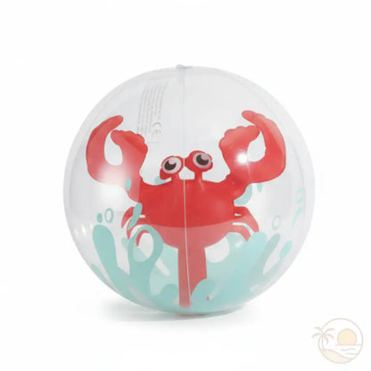 ballon de plage transparent crabe