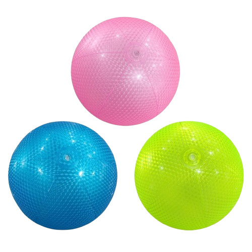 ballon gonflable de plage vert bleu rose