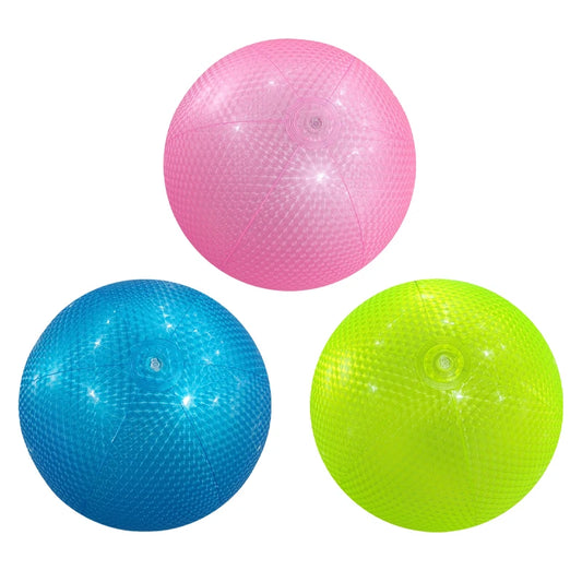 ballon gonflable de plage vert bleu rose