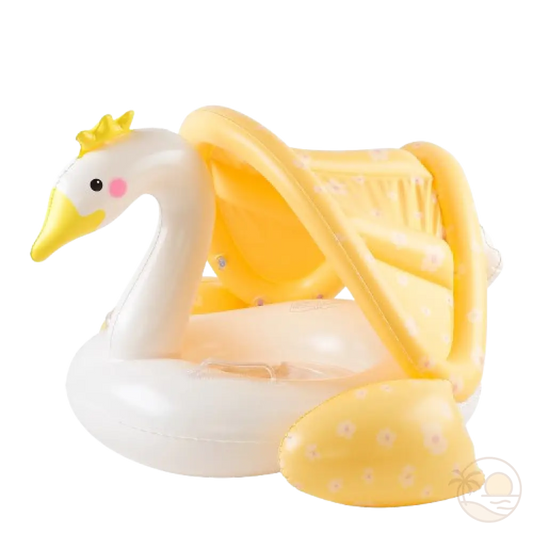 bouee cygne gonflable jaune 1