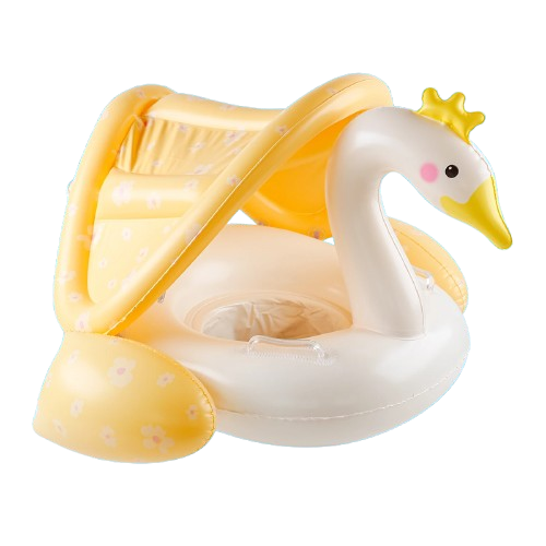bouee cygne gonflable jaune 2