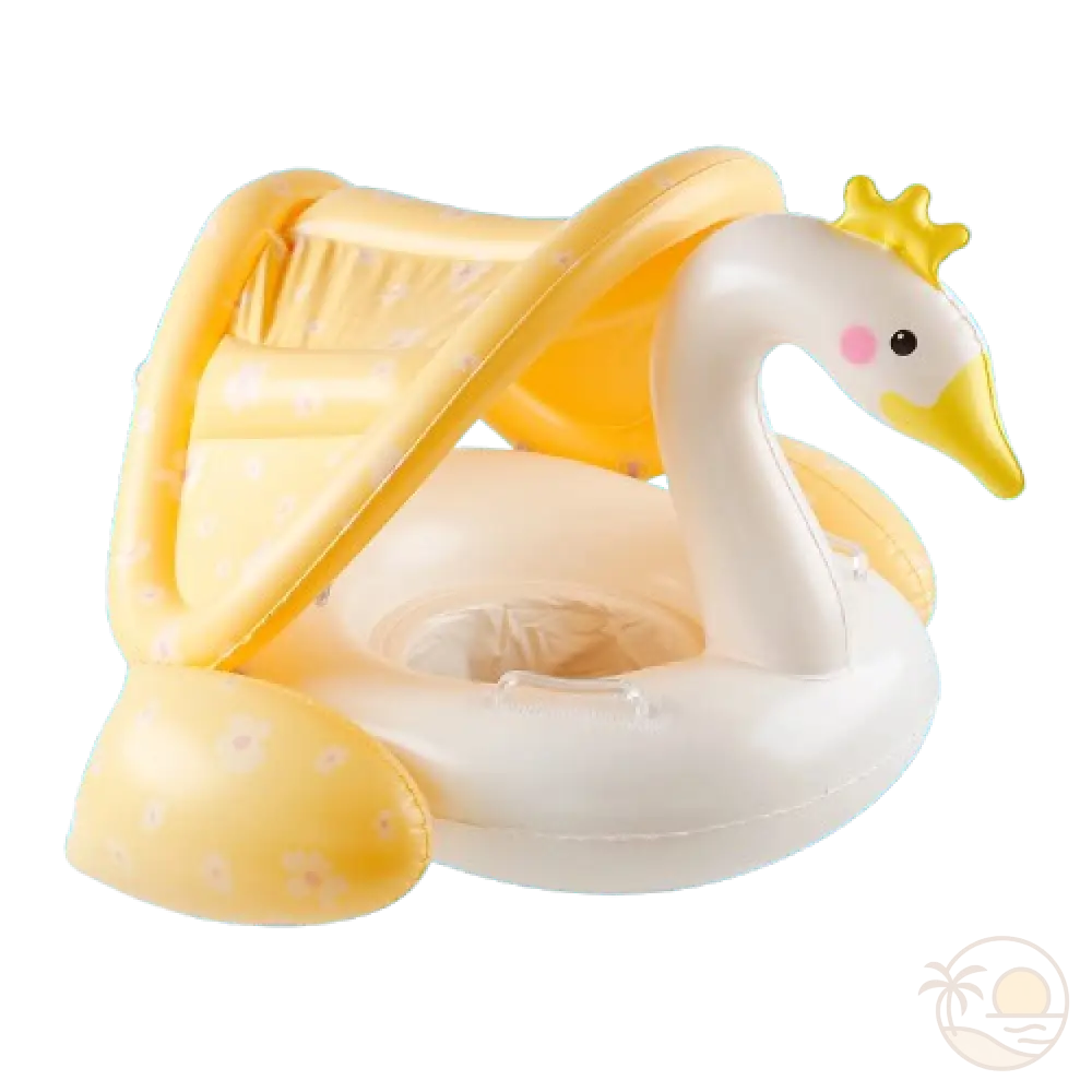 bouee cygne gonflable jaune 2