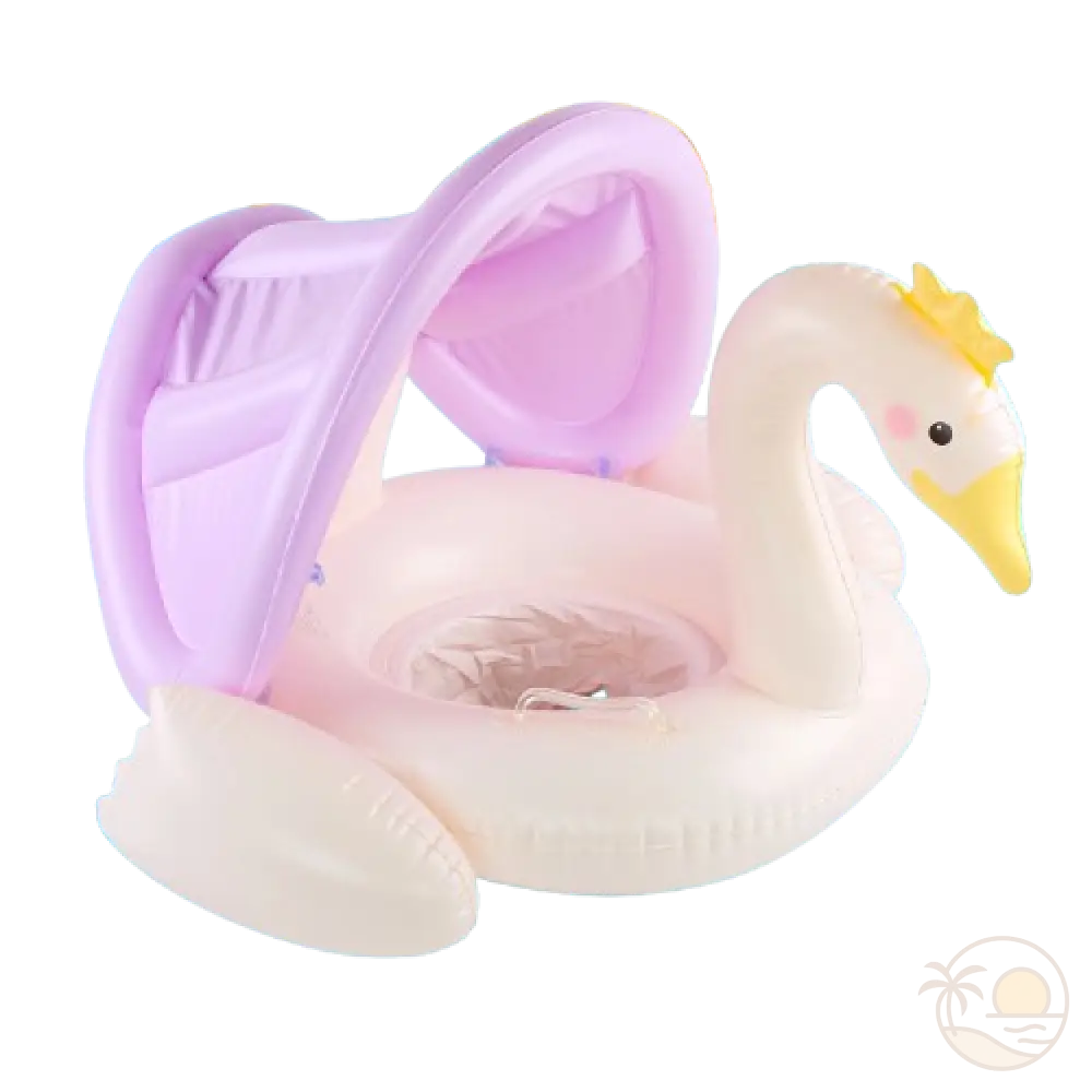 bouee cygne gonflable rose 2